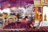 Taksin (Somdet Phra Chao Taksin Maharat; Thai: สมเด็จพระเจ้าตากสินมหาราช; Chinese: 鄭昭; pinyin: Zhèng Zhāo; Teochew: Dênchao; Vietnamese: Trịnh Quốc Anh) ; (April 17, 1734 – April 7, 1782) was the only King of the Thonburi Kingdom.<br/><br/>

He is greatly revered by the Thai people for his leadership in liberating Siam from Burmese occupation after the Second Fall of Ayutthaya in 1767, and the subsequent unification of Siam after it fell under various warlords. He established the city Thonburi as the new capital, as the city Ayutthaya had been almost completely destroyed by the invaders. His reign was characterized by numerous wars, fought to repel new Burmese invasions and to subjugate the northern Tai kingdom of Lan Na, the Laotian principalities, and Cambodia. He was succeeded by the Chakri dynasty and the Rattanakosin Kingdom under his long time friend King Buddha Yodfa Chulaloke (Rama I).<br/><br/>

Although warfare took up most of King Taksin's time, he paid a great deal of attention to politics, administration, economy, and the welfare of the country. He promoted trade and fostered relations with foreign countries including China, Britain, and the Netherlands. He had roads built and canals dug. Apart from restoring and renovating temples, the king attempted to revive literature, and various branches of the arts such as drama, painting, architecture and handicrafts. He also issued regulations for the collection and arrangement of various texts to promote education and religious studies.<br/><br/>
 
In recognition of his achievements for Thailand, he was posthumously awarded the title of Maharaj ('Great King').